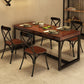 Solid Wood Industrial Style Dining Table Brown Rectangle Table with Black Frame for Dinning Room Clearhalo ' dining_table' 'Dining Tables & Seating' 'Dining Tables' 'furn' 'furn_dining_table' 'Furniture' 'furniture_dining_table' 'Kitchen & Dining Furniture' 'kitchen&dining_furn' 'kitchen' 'kitchen_dining_table' 3739192