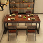 Solid Wood Industrial Style Dining Table Brown Rectangle Table with Black Frame for Dinning Room Clearhalo ' dining_table' 'Dining Tables & Seating' 'Dining Tables' 'furn' 'furn_dining_table' 'Furniture' 'furniture_dining_table' 'Kitchen & Dining Furniture' 'kitchen&dining_furn' 'kitchen' 'kitchen_dining_table' 3739195