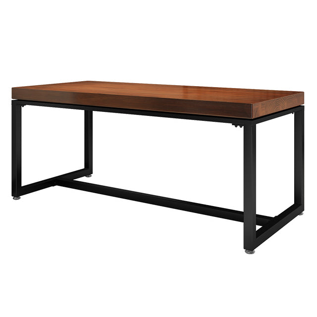 Solid Wood Industrial Style Dining Table Brown Rectangle Table with Black Frame for Dinning Room Without Chairs Clearhalo ' dining_table' 'Dining Tables & Seating' 'Dining Tables' 'furn' 'furn_dining_table' 'Furniture' 'furniture_dining_table' 'Kitchen & Dining Furniture' 'kitchen&dining_furn' 'kitchen' 'kitchen_dining_table' 3739196