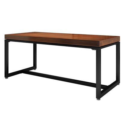 Solid Wood Industrial Style Dining Table Brown Rectangle Table with Black Frame for Dinning Room Without Chairs Clearhalo ' dining_table' 'Dining Tables & Seating' 'Dining Tables' 'furn' 'furn_dining_table' 'Furniture' 'furniture_dining_table' 'Kitchen & Dining Furniture' 'kitchen&dining_furn' 'kitchen' 'kitchen_dining_table' 3739196