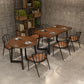Industrial Dining Table Pine Solid Wood Table with Black Double Pedestal for Home Kitchen Dinner Clearhalo ' dining_table' 'Dining Tables & Seating' 'Dining Tables' 'furn' 'furn_dining_table' 'Furniture' 'furniture_dining_table' 'Kitchen & Dining Furniture' 'kitchen&dining_furn' 'kitchen' 'kitchen_dining_table' 3739202