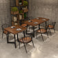Industrial Dining Table Pine Solid Wood Table with Black Double Pedestal for Home Kitchen Dinner Clearhalo ' dining_table' 'Dining Tables & Seating' 'Dining Tables' 'furn' 'furn_dining_table' 'Furniture' 'furniture_dining_table' 'Kitchen & Dining Furniture' 'kitchen&dining_furn' 'kitchen' 'kitchen_dining_table' 3739207