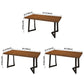 Industrial Dining Table Pine Solid Wood Table with Black Double Pedestal for Home Kitchen Dinner Clearhalo ' dining_table' 'Dining Tables & Seating' 'Dining Tables' 'furn' 'furn_dining_table' 'Furniture' 'furniture_dining_table' 'Kitchen & Dining Furniture' 'kitchen&dining_furn' 'kitchen' 'kitchen_dining_table' 3739213