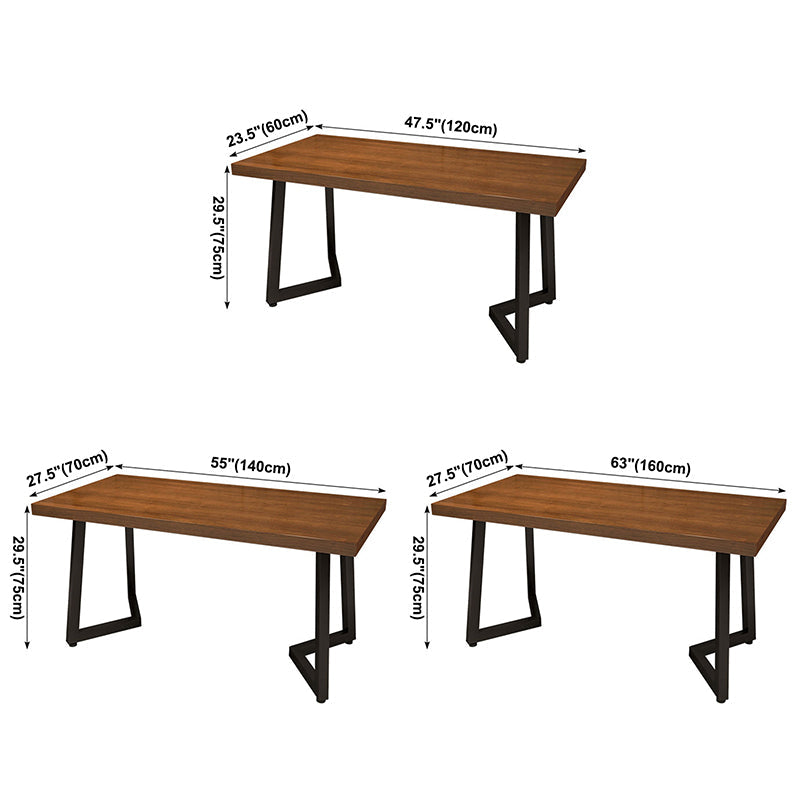 Industrial Dining Table Pine Solid Wood Table with Black Double Pedestal for Home Kitchen Dinner Clearhalo ' dining_table' 'Dining Tables & Seating' 'Dining Tables' 'furn' 'furn_dining_table' 'Furniture' 'furniture_dining_table' 'Kitchen & Dining Furniture' 'kitchen&dining_furn' 'kitchen' 'kitchen_dining_table' 3739213