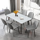 Rectangular Modern Style Sintered Stone Dining Table Dining Furniture with 4 Legs Metallic Base Clearhalo ' dining_table' 'Dining Tables & Seating' 'Dining Tables' 'furn' 'furn_dining_table' 'Furniture' 'furniture_dining_table' 'Kitchen & Dining Furniture' 'kitchen&dining_furn' 'kitchen' 'kitchen_dining_table' 3739215