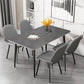Rectangular Modern Style Sintered Stone Dining Table Dining Furniture with 4 Legs Metallic Base Clearhalo ' dining_table' 'Dining Tables & Seating' 'Dining Tables' 'furn' 'furn_dining_table' 'Furniture' 'furniture_dining_table' 'Kitchen & Dining Furniture' 'kitchen&dining_furn' 'kitchen' 'kitchen_dining_table' 3739222