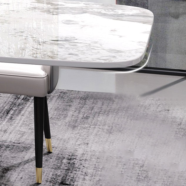 Stone Dining Table Traditional Luxury Dining Site Table with Stainless Steel Base Clearhalo ' dining_table' 'Dining Tables & Seating' 'Dining Tables' 'furn' 'furn_dining_table' 'Furniture' 'furniture_dining_table' 'Kitchen & Dining Furniture' 'kitchen&dining_furn' 'kitchen' 'kitchen_dining_table' 3739235