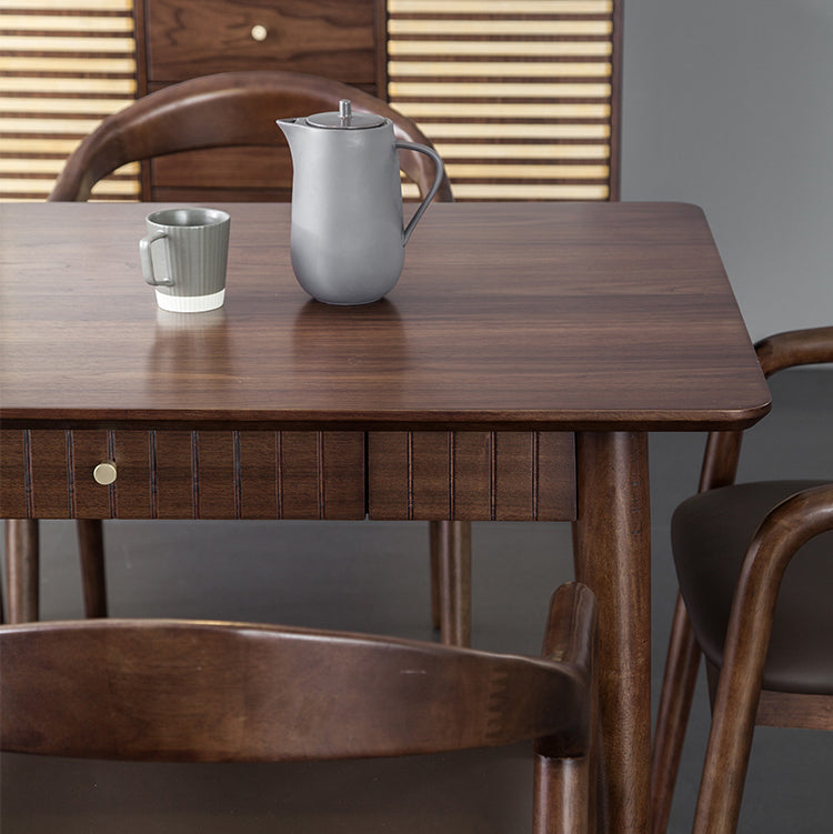 Hickory Rectangle Wood Table Storage Dining Table with 4 Legs for Restaurant Clearhalo ' dining_table' 'Dining Tables & Seating' 'Dining Tables' 'furn' 'furn_dining_table' 'Furniture' 'furniture_dining_table' 'Kitchen & Dining Furniture' 'kitchen&dining_furn' 'kitchen' 'kitchen_dining_table' 3739243