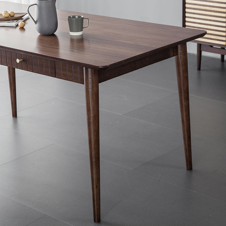 Hickory Rectangle Wood Table Storage Dining Table with 4 Legs for Restaurant Clearhalo ' dining_table' 'Dining Tables & Seating' 'Dining Tables' 'furn' 'furn_dining_table' 'Furniture' 'furniture_dining_table' 'Kitchen & Dining Furniture' 'kitchen&dining_furn' 'kitchen' 'kitchen_dining_table' 3739244