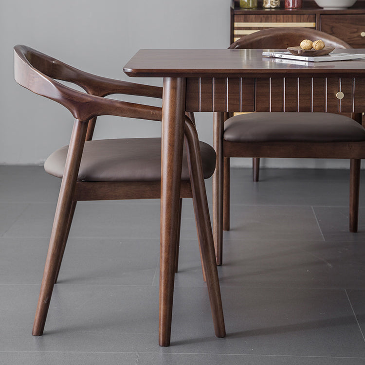 Hickory Rectangle Wood Table Storage Dining Table with 4 Legs for Restaurant Clearhalo ' dining_table' 'Dining Tables & Seating' 'Dining Tables' 'furn' 'furn_dining_table' 'Furniture' 'furniture_dining_table' 'Kitchen & Dining Furniture' 'kitchen&dining_furn' 'kitchen' 'kitchen_dining_table' 3739248