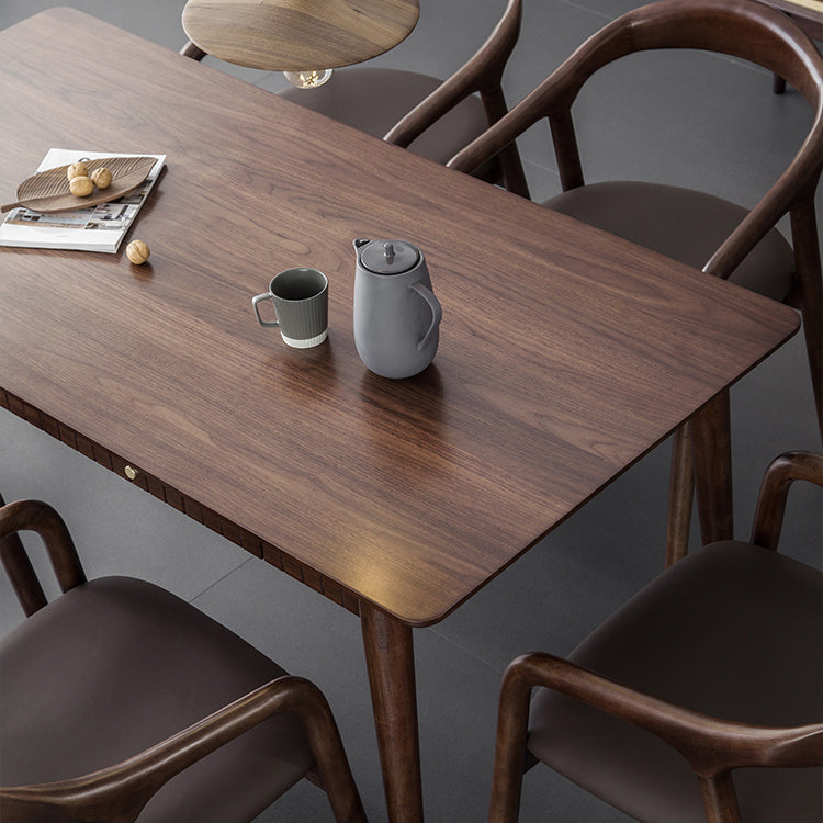 Hickory Rectangle Wood Table Storage Dining Table with 4 Legs for Restaurant Clearhalo ' dining_table' 'Dining Tables & Seating' 'Dining Tables' 'furn' 'furn_dining_table' 'Furniture' 'furniture_dining_table' 'Kitchen & Dining Furniture' 'kitchen&dining_furn' 'kitchen' 'kitchen_dining_table' 3739249