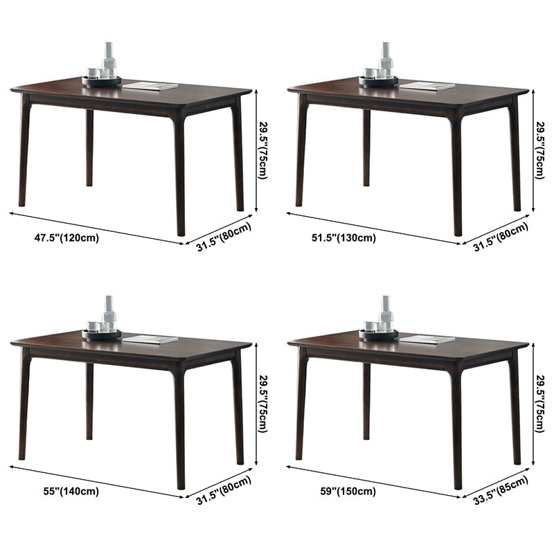 Hickory Rectangle Wood Table Storage Dining Table with 4 Legs for Restaurant Clearhalo ' dining_table' 'Dining Tables & Seating' 'Dining Tables' 'furn' 'furn_dining_table' 'Furniture' 'furniture_dining_table' 'Kitchen & Dining Furniture' 'kitchen&dining_furn' 'kitchen' 'kitchen_dining_table' 3739251