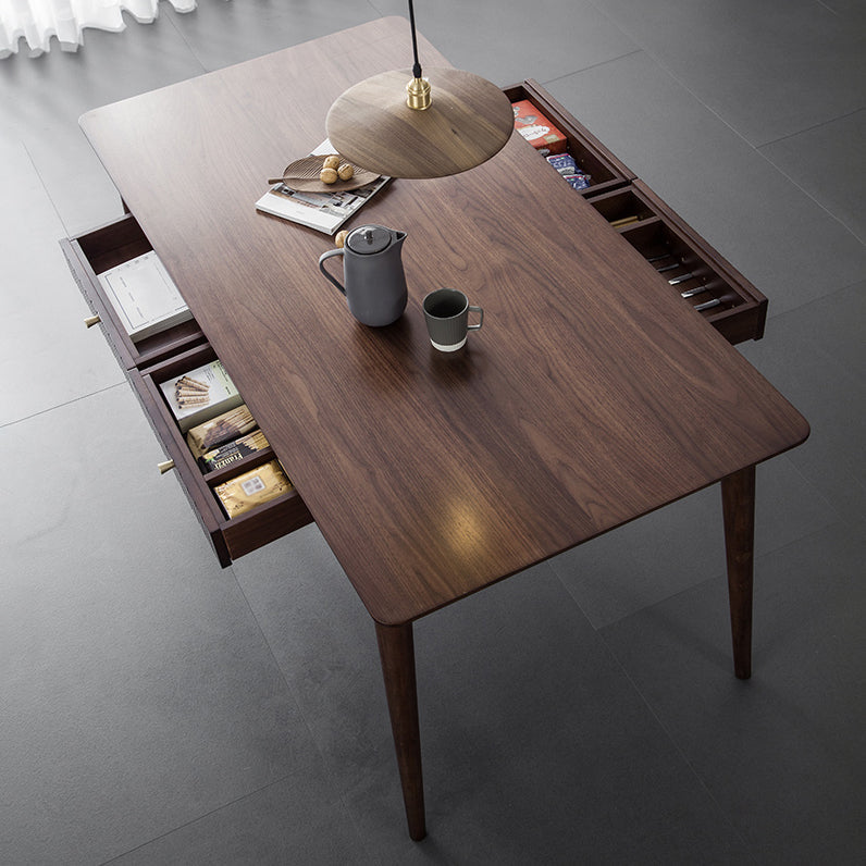 Hickory Rectangle Wood Table Storage Dining Table with 4 Legs for Restaurant Clearhalo ' dining_table' 'Dining Tables & Seating' 'Dining Tables' 'furn' 'furn_dining_table' 'Furniture' 'furniture_dining_table' 'Kitchen & Dining Furniture' 'kitchen&dining_furn' 'kitchen' 'kitchen_dining_table' 3739254