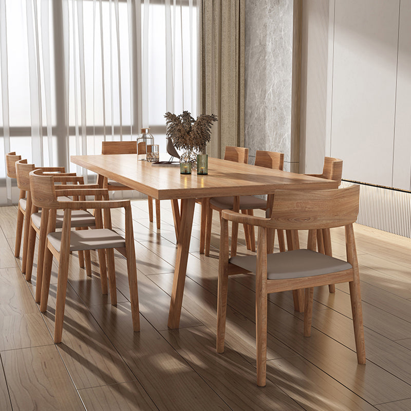 Rectangle Pine Solid Wood Table Modern Dining Table with 4 Legs, in Nature Clearhalo ' dining_table' 'Dining Tables & Seating' 'Dining Tables' 'furn' 'furn_dining_table' 'Furniture' 'furniture_dining_table' 'Kitchen & Dining Furniture' 'kitchen&dining_furn' 'kitchen' 'kitchen_dining_table' 3739269
