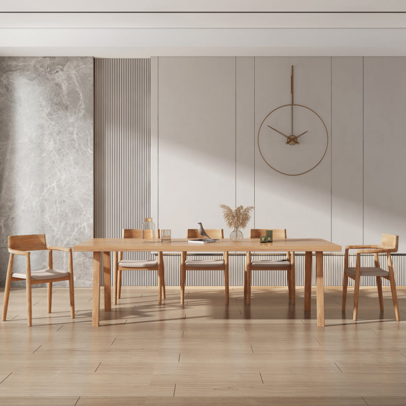 Rectangle Pine Solid Wood Table Modern Dining Table with 4 Legs, in Nature Clearhalo ' dining_table' 'Dining Tables & Seating' 'Dining Tables' 'furn' 'furn_dining_table' 'Furniture' 'furniture_dining_table' 'Kitchen & Dining Furniture' 'kitchen&dining_furn' 'kitchen' 'kitchen_dining_table' 3739270