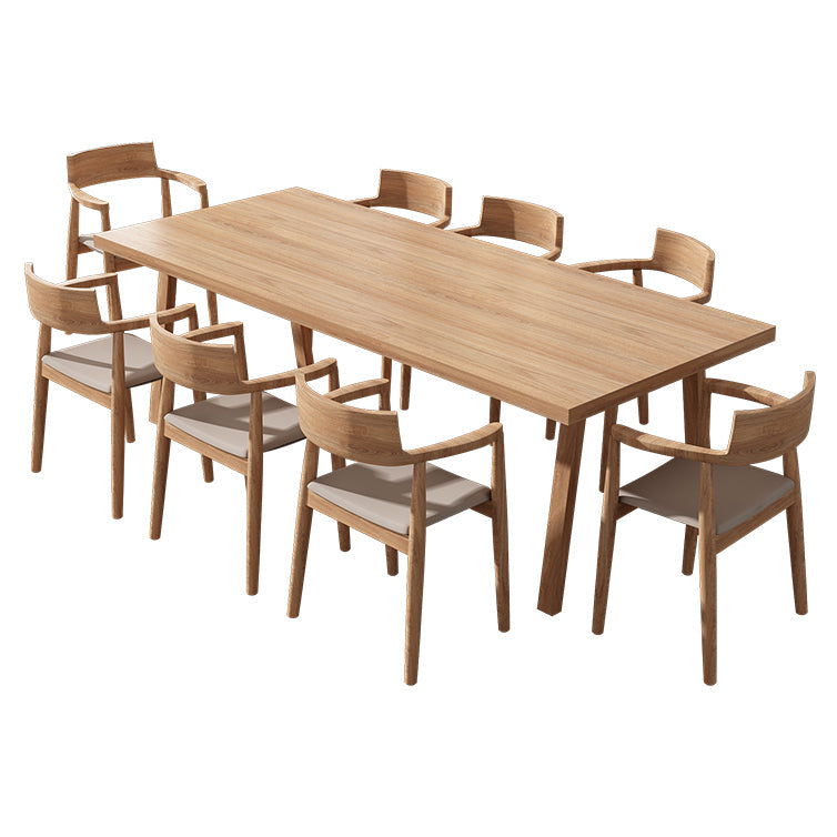 Rectangle Pine Solid Wood Table Modern Dining Table with 4 Legs, in Nature Clearhalo ' dining_table' 'Dining Tables & Seating' 'Dining Tables' 'furn' 'furn_dining_table' 'Furniture' 'furniture_dining_table' 'Kitchen & Dining Furniture' 'kitchen&dining_furn' 'kitchen' 'kitchen_dining_table' 3739271
