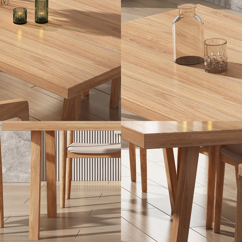 Rectangle Pine Solid Wood Table Modern Dining Table with 4 Legs, in Nature Clearhalo ' dining_table' 'Dining Tables & Seating' 'Dining Tables' 'furn' 'furn_dining_table' 'Furniture' 'furniture_dining_table' 'Kitchen & Dining Furniture' 'kitchen&dining_furn' 'kitchen' 'kitchen_dining_table' 3739273