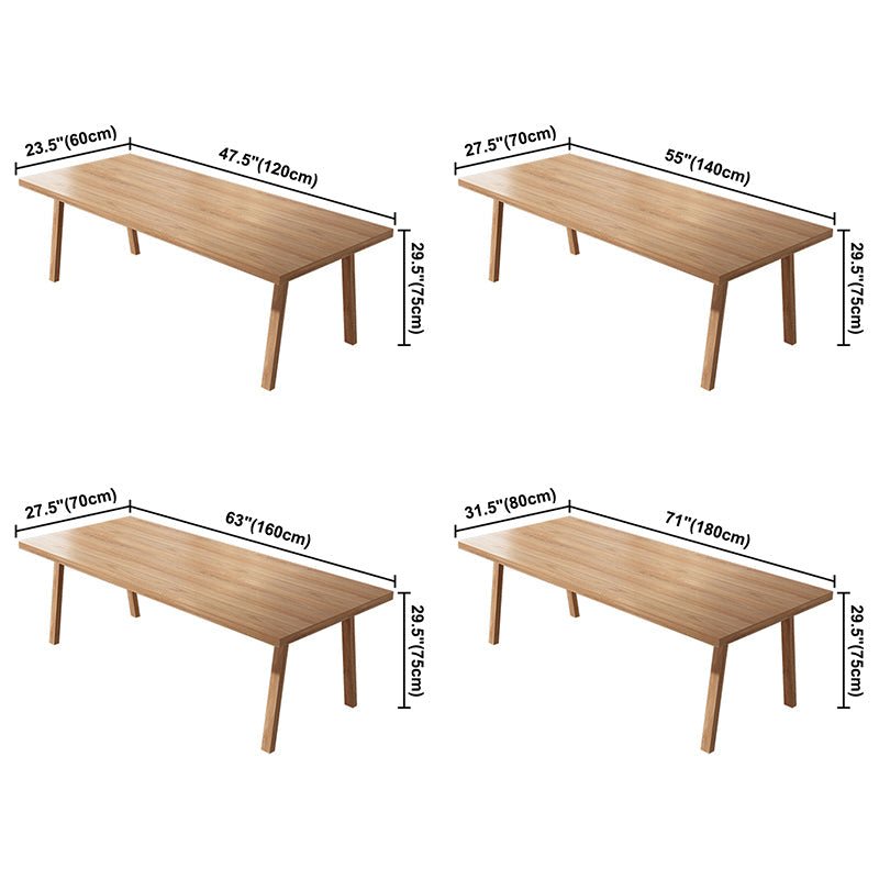 Rectangle Pine Solid Wood Table Modern Dining Table with 4 Legs, in Nature Clearhalo ' dining_table' 'Dining Tables & Seating' 'Dining Tables' 'furn' 'furn_dining_table' 'Furniture' 'furniture_dining_table' 'Kitchen & Dining Furniture' 'kitchen&dining_furn' 'kitchen' 'kitchen_dining_table' 3739274