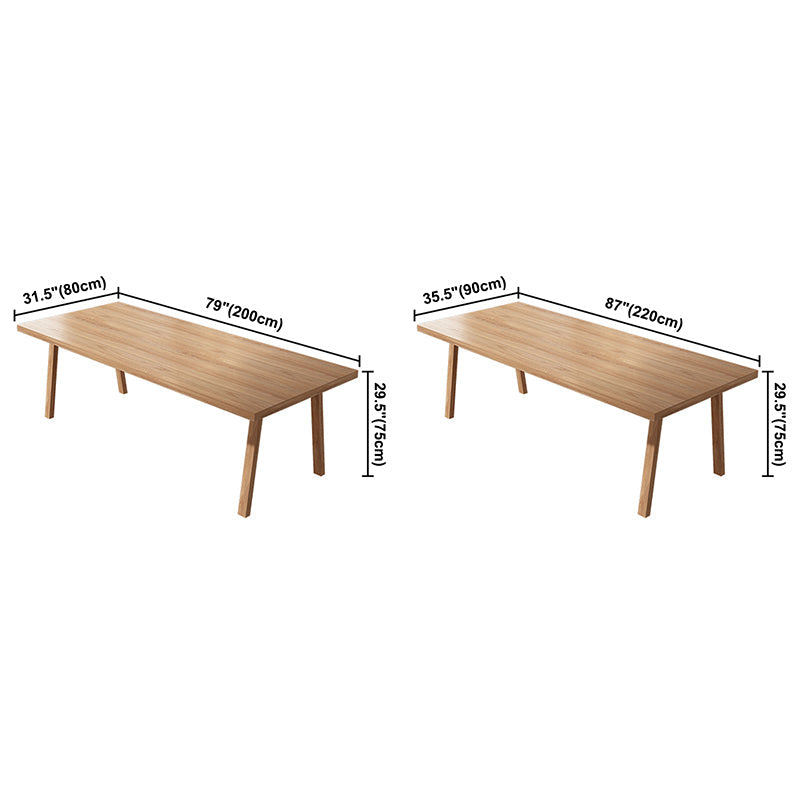 Rectangle Pine Solid Wood Table Modern Dining Table with 4 Legs, in Nature Clearhalo ' dining_table' 'Dining Tables & Seating' 'Dining Tables' 'furn' 'furn_dining_table' 'Furniture' 'furniture_dining_table' 'Kitchen & Dining Furniture' 'kitchen&dining_furn' 'kitchen' 'kitchen_dining_table' 3739275