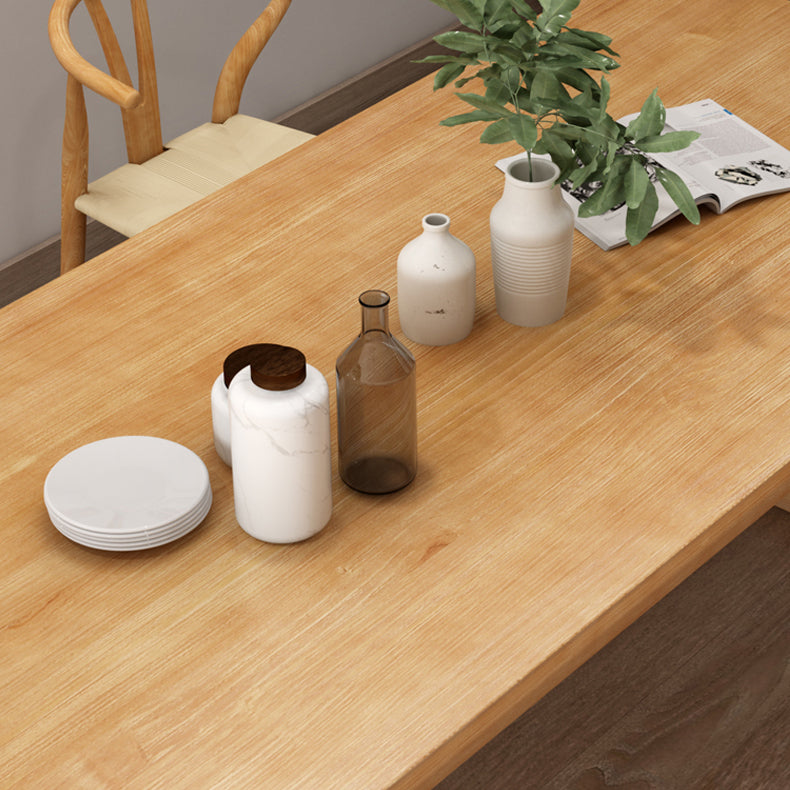 Pine Solid Wood Rectangle Table Modern Dining Table in Nature with Double Pedestal Clearhalo ' dining_table' 'Dining Tables & Seating' 'Dining Tables' 'furn' 'furn_dining_table' 'Furniture' 'furniture_dining_table' 'Kitchen & Dining Furniture' 'kitchen&dining_furn' 'kitchen' 'kitchen_dining_table' 3739281