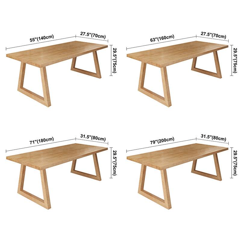 Pine Solid Wood Rectangle Table Modern Dining Table in Nature with Double Pedestal Clearhalo ' dining_table' 'Dining Tables & Seating' 'Dining Tables' 'furn' 'furn_dining_table' 'Furniture' 'furniture_dining_table' 'Kitchen & Dining Furniture' 'kitchen&dining_furn' 'kitchen' 'kitchen_dining_table' 3739285