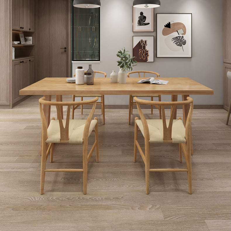 Pine Solid Wood Rectangle Table Modern Dining Table in Nature with Double Pedestal Clearhalo ' dining_table' 'Dining Tables & Seating' 'Dining Tables' 'furn' 'furn_dining_table' 'Furniture' 'furniture_dining_table' 'Kitchen & Dining Furniture' 'kitchen&dining_furn' 'kitchen' 'kitchen_dining_table' 3739287