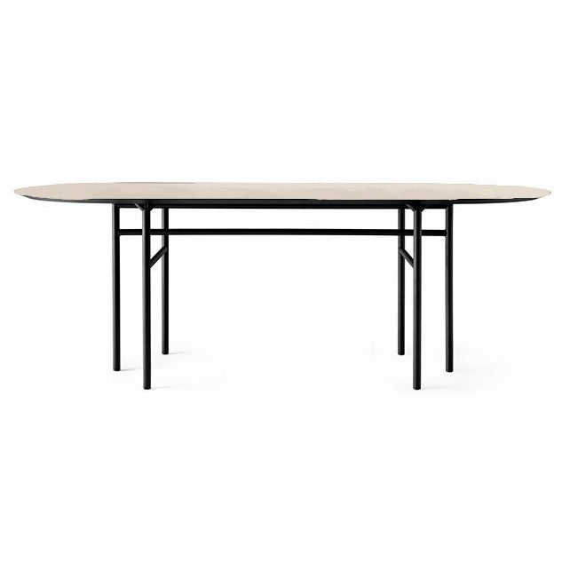 Metal Modern Oval Dining Table Wood Top Table for Dining Room and Kitchen Without Chairs Clearhalo ' dining_table' 'Dining Tables & Seating' 'Dining Tables' 'furn' 'furn_dining_table' 'Furniture' 'furniture_dining_table' 'Kitchen & Dining Furniture' 'kitchen&dining_furn' 'kitchen' 'kitchen_dining_table' 3739302