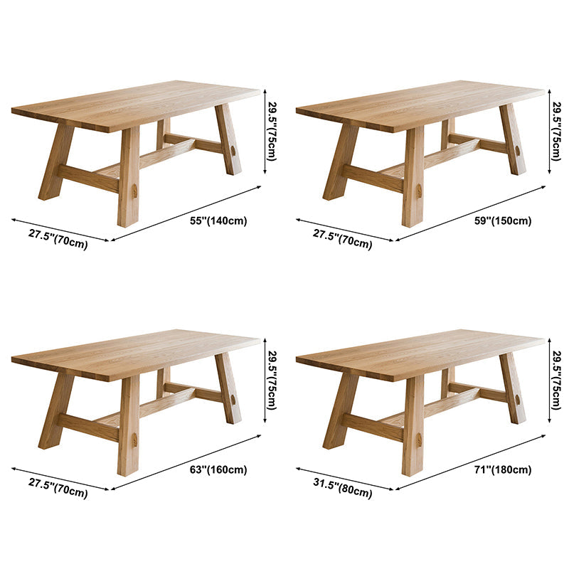 Solid Wood Rectangle Table Modern Dining Table in Nature with Trestle Base for Restaurant Clearhalo ' dining_table' 'Dining Tables & Seating' 'Dining Tables' 'furn' 'furn_dining_table' 'Furniture' 'furniture_dining_table' 'Kitchen & Dining Furniture' 'kitchen&dining_furn' 'kitchen' 'kitchen_dining_table' 3739313