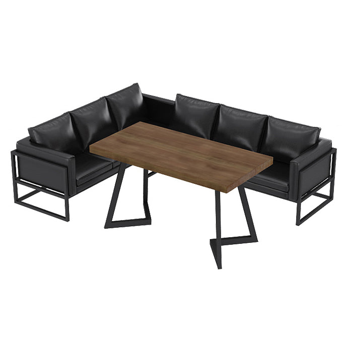 Industrial Dining Table Pine Solid Wood Table with Black Base for Home Kitchen Dinner Clearhalo ' dining_table' 'Dining Tables & Seating' 'Dining Tables' 'furn' 'furn_dining_table' 'Furniture' 'furniture_dining_table' 'Kitchen & Dining Furniture' 'kitchen&dining_furn' 'kitchen' 'kitchen_dining_table' 3739321