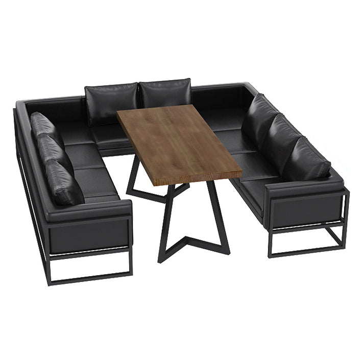 Industrial Dining Table Pine Solid Wood Table with Black Base for Home Kitchen Dinner Clearhalo ' dining_table' 'Dining Tables & Seating' 'Dining Tables' 'furn' 'furn_dining_table' 'Furniture' 'furniture_dining_table' 'Kitchen & Dining Furniture' 'kitchen&dining_furn' 'kitchen' 'kitchen_dining_table' 3739322