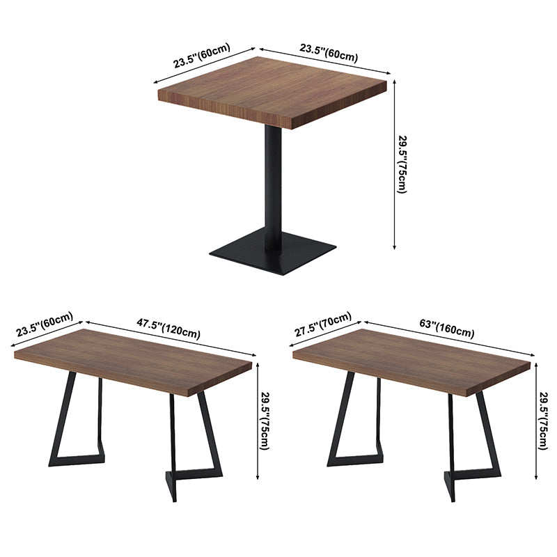 Industrial Dining Table Pine Solid Wood Table with Black Base for Home Kitchen Dinner Clearhalo ' dining_table' 'Dining Tables & Seating' 'Dining Tables' 'furn' 'furn_dining_table' 'Furniture' 'furniture_dining_table' 'Kitchen & Dining Furniture' 'kitchen&dining_furn' 'kitchen' 'kitchen_dining_table' 3739325