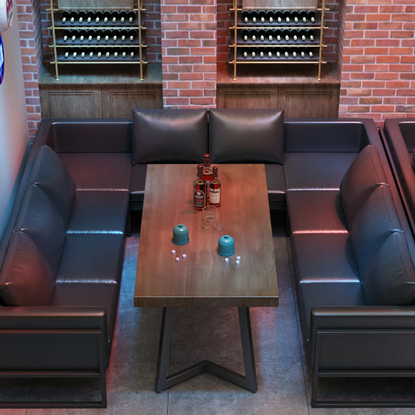 Industrial Dining Table Pine Solid Wood Table with Black Base for Home Kitchen Dinner Clearhalo ' dining_table' 'Dining Tables & Seating' 'Dining Tables' 'furn' 'furn_dining_table' 'Furniture' 'furniture_dining_table' 'Kitchen & Dining Furniture' 'kitchen&dining_furn' 'kitchen' 'kitchen_dining_table' 3739326