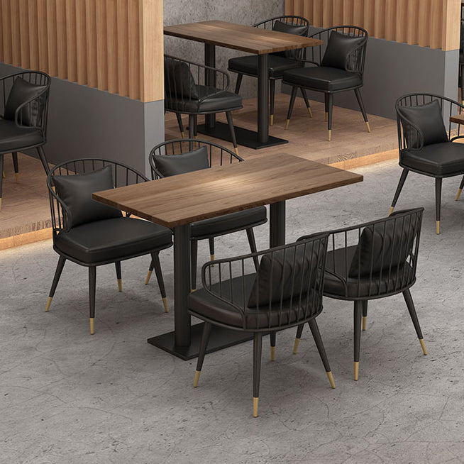 Industrial Dining Table Solid Wood Table with Black Base for Home Kitchen Dinner Clearhalo ' dining_table' 'Dining Tables & Seating' 'Dining Tables' 'furn' 'furn_dining_table' 'Furniture' 'furniture_dining_table' 'Kitchen & Dining Furniture' 'kitchen&dining_furn' 'kitchen' 'kitchen_dining_table' 3739328
