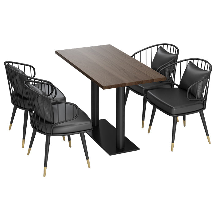 Industrial Dining Table Solid Wood Table with Black Base for Home Kitchen Dinner Clearhalo ' dining_table' 'Dining Tables & Seating' 'Dining Tables' 'furn' 'furn_dining_table' 'Furniture' 'furniture_dining_table' 'Kitchen & Dining Furniture' 'kitchen&dining_furn' 'kitchen' 'kitchen_dining_table' 3739337
