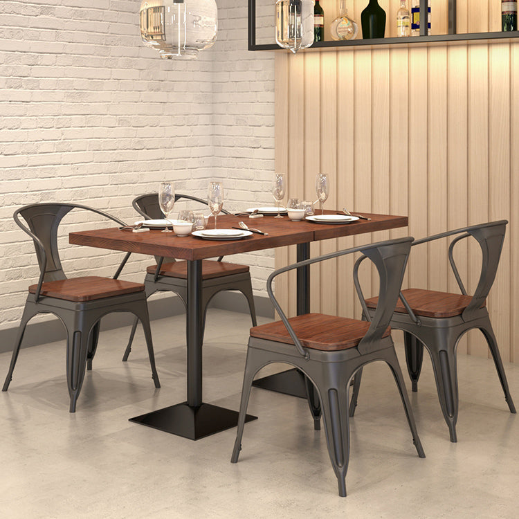 Industrial Dining Room Table Solid Wood Table with Black Base for Dining Room Clearhalo ' dining_table' 'Dining Tables & Seating' 'Dining Tables' 'furn' 'furn_dining_table' 'Furniture' 'furniture_dining_table' 'Kitchen & Dining Furniture' 'kitchen&dining_furn' 'kitchen' 'kitchen_dining_table' 3739353