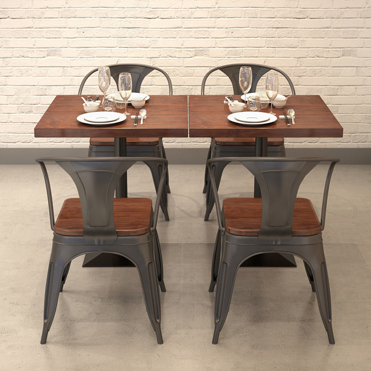 Industrial Dining Room Table Solid Wood Table with Black Base for Dining Room Clearhalo ' dining_table' 'Dining Tables & Seating' 'Dining Tables' 'furn' 'furn_dining_table' 'Furniture' 'furniture_dining_table' 'Kitchen & Dining Furniture' 'kitchen&dining_furn' 'kitchen' 'kitchen_dining_table' 3739354
