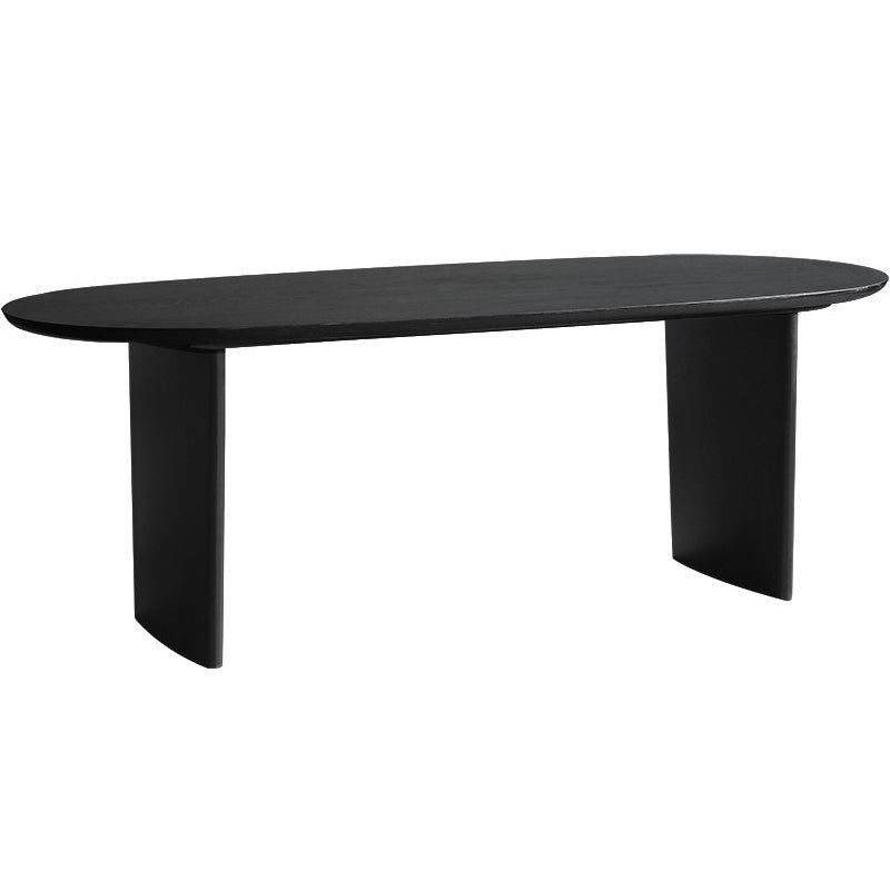 Solid Wood Contemporary Oval Dining Table Black Wood Top Table for Dining Room Clearhalo ' dining_table' 'Dining Tables & Seating' 'Dining Tables' 'furn' 'furn_dining_table' 'Furniture' 'furniture_dining_table' 'Kitchen & Dining Furniture' 'kitchen&dining_furn' 'kitchen' 'kitchen_dining_table' 3739367