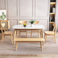 Stone Dining Room Collection Contemporary Rectangle Dining Table for Kitchen Home Clearhalo ' dining_table' 'Dining Tables & Seating' 'Dining Tables' 'furn' 'furn_dining_table' 'Furniture' 'furniture_dining_table' 'Kitchen & Dining Furniture' 'kitchen&dining_furn' 'kitchen' 'kitchen_dining_table' 3739380