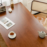 Minimalist Kitchen Brown Dining Table Rectangle Shape Solid Wood Dining Table with 4 Legs Base Clearhalo ' dining_table' 'Dining Tables & Seating' 'Dining Tables' 'furn' 'furn_dining_table' 'Furniture' 'furniture_dining_table' 'Kitchen & Dining Furniture' 'kitchen&dining_furn' 'kitchen' 'kitchen_dining_table' 3739409