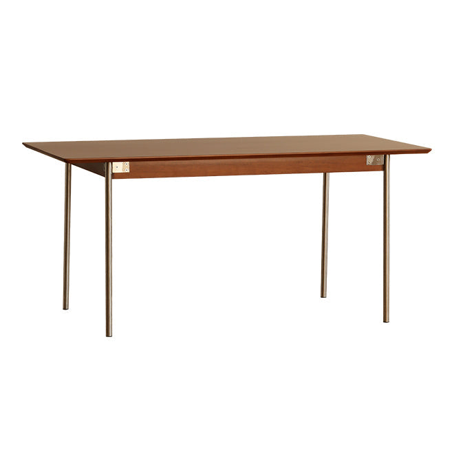 Minimalist Kitchen Brown Dining Table Rectangle Shape Solid Wood Dining Table with 4 Legs Base Without Chairs Clearhalo ' dining_table' 'Dining Tables & Seating' 'Dining Tables' 'furn' 'furn_dining_table' 'Furniture' 'furniture_dining_table' 'Kitchen & Dining Furniture' 'kitchen&dining_furn' 'kitchen' 'kitchen_dining_table' 3739410