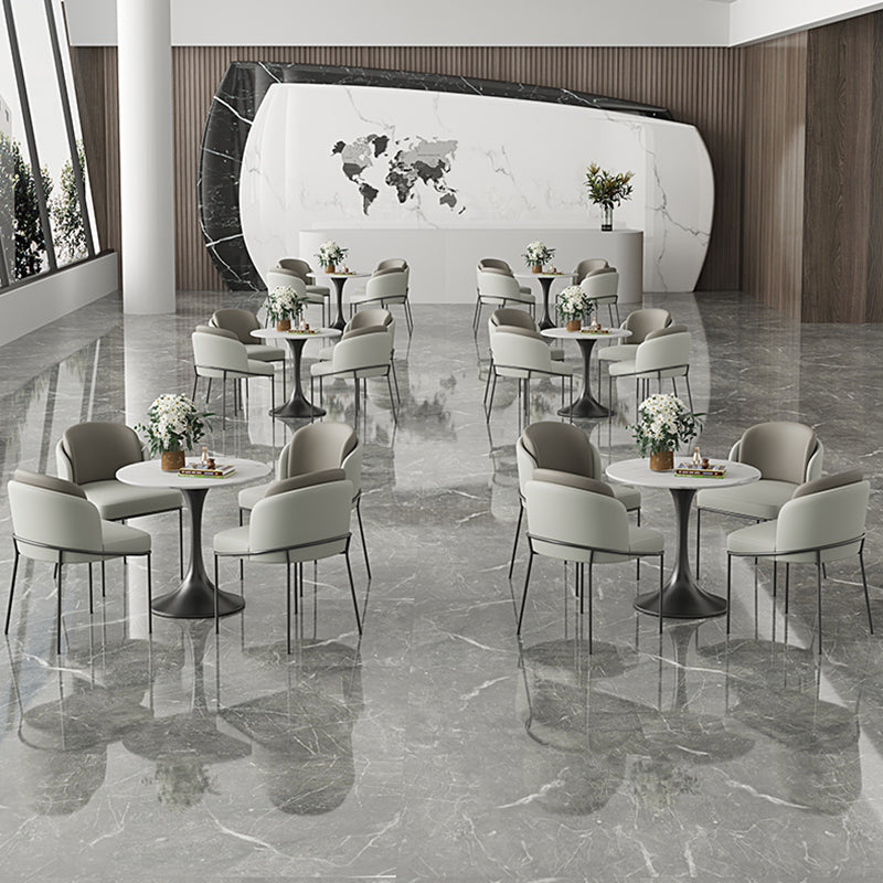 Round Sintered Stone White Dining Table Simplicity Tulip Table for Dining Room Clearhalo ' dining_table' 'Dining Tables & Seating' 'Dining Tables' 'furn' 'furn_dining_table' 'Furniture' 'furniture_dining_table' 'Kitchen & Dining Furniture' 'kitchen&dining_furn' 'kitchen' 'kitchen_dining_table' 3739418