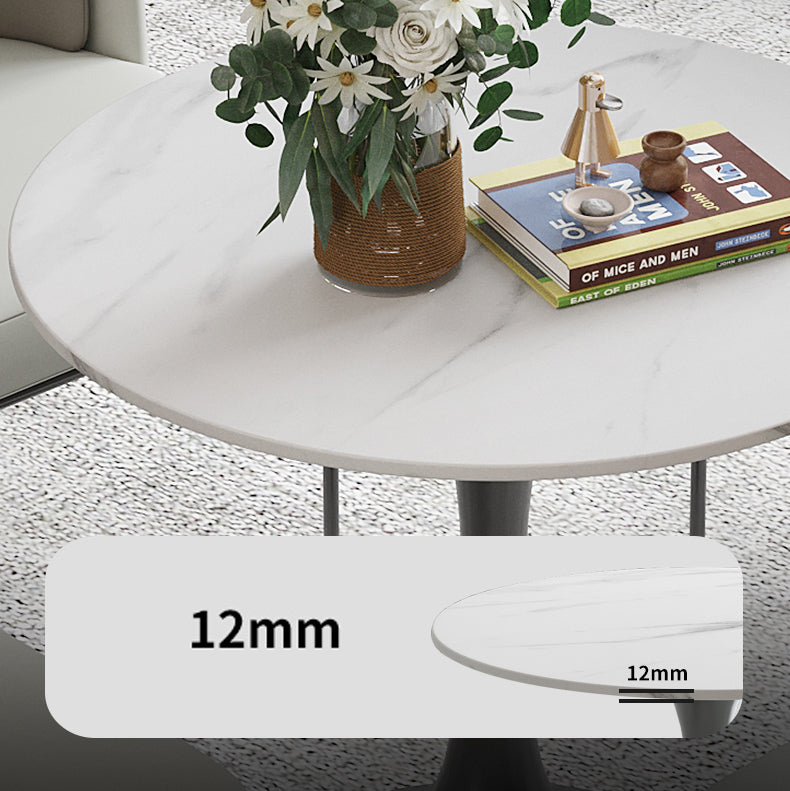 Round Sintered Stone White Dining Table Simplicity Tulip Table for Dining Room Clearhalo ' dining_table' 'Dining Tables & Seating' 'Dining Tables' 'furn' 'furn_dining_table' 'Furniture' 'furniture_dining_table' 'Kitchen & Dining Furniture' 'kitchen&dining_furn' 'kitchen' 'kitchen_dining_table' 3739422