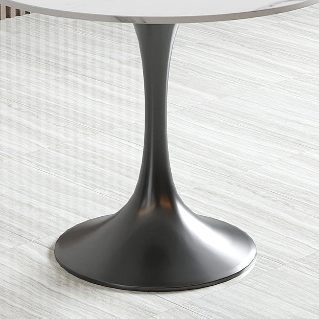 Round Sintered Stone White Dining Table Simplicity Tulip Table for Dining Room Clearhalo ' dining_table' 'Dining Tables & Seating' 'Dining Tables' 'furn' 'furn_dining_table' 'Furniture' 'furniture_dining_table' 'Kitchen & Dining Furniture' 'kitchen&dining_furn' 'kitchen' 'kitchen_dining_table' 3739423