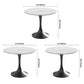 Round Sintered Stone White Dining Table Simplicity Tulip Table for Dining Room Clearhalo ' dining_table' 'Dining Tables & Seating' 'Dining Tables' 'furn' 'furn_dining_table' 'Furniture' 'furniture_dining_table' 'Kitchen & Dining Furniture' 'kitchen&dining_furn' 'kitchen' 'kitchen_dining_table' 3739426