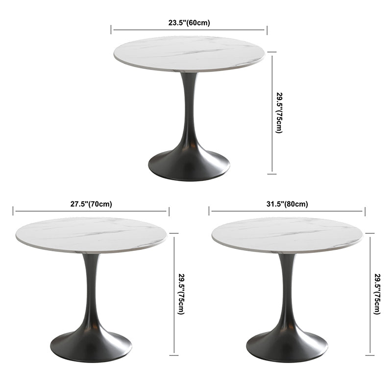 Round Sintered Stone White Dining Table Simplicity Tulip Table for Dining Room Clearhalo ' dining_table' 'Dining Tables & Seating' 'Dining Tables' 'furn' 'furn_dining_table' 'Furniture' 'furniture_dining_table' 'Kitchen & Dining Furniture' 'kitchen&dining_furn' 'kitchen' 'kitchen_dining_table' 3739426