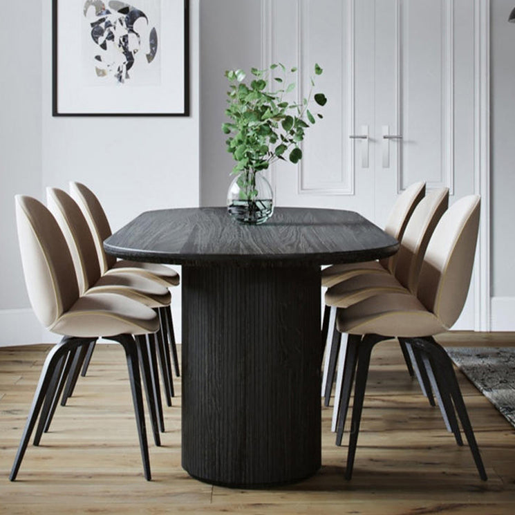 Oval Double Pedestal Dining Site Table Contemporary Style Dinette Table Clearhalo ' dining_table' 'Dining Tables & Seating' 'Dining Tables' 'furn' 'furn_dining_table' 'Furniture' 'furniture_dining_table' 'Kitchen & Dining Furniture' 'kitchen&dining_furn' 'kitchen' 'kitchen_dining_table' 3739432