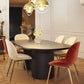 Oval Double Pedestal Dining Site Table Contemporary Style Dinette Table Clearhalo ' dining_table' 'Dining Tables & Seating' 'Dining Tables' 'furn' 'furn_dining_table' 'Furniture' 'furniture_dining_table' 'Kitchen & Dining Furniture' 'kitchen&dining_furn' 'kitchen' 'kitchen_dining_table' 3739433