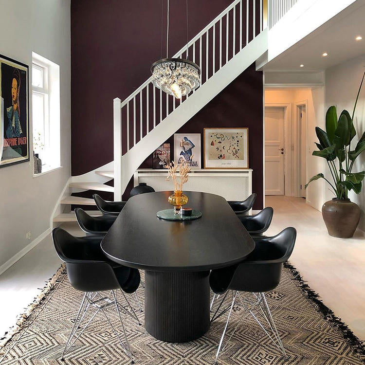 Oval Double Pedestal Dining Site Table Contemporary Style Dinette Table Clearhalo ' dining_table' 'Dining Tables & Seating' 'Dining Tables' 'furn' 'furn_dining_table' 'Furniture' 'furniture_dining_table' 'Kitchen & Dining Furniture' 'kitchen&dining_furn' 'kitchen' 'kitchen_dining_table' 3739441