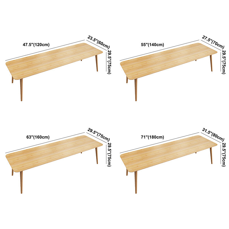 Rectangle Shape Modern Dining Table Wood Color Fixed Table with Solid Wood Clearhalo ' dining_table' 'Dining Tables & Seating' 'Dining Tables' 'furn' 'furn_dining_table' 'Furniture' 'furniture_dining_table' 'Kitchen & Dining Furniture' 'kitchen&dining_furn' 'kitchen' 'kitchen_dining_table' 3739451