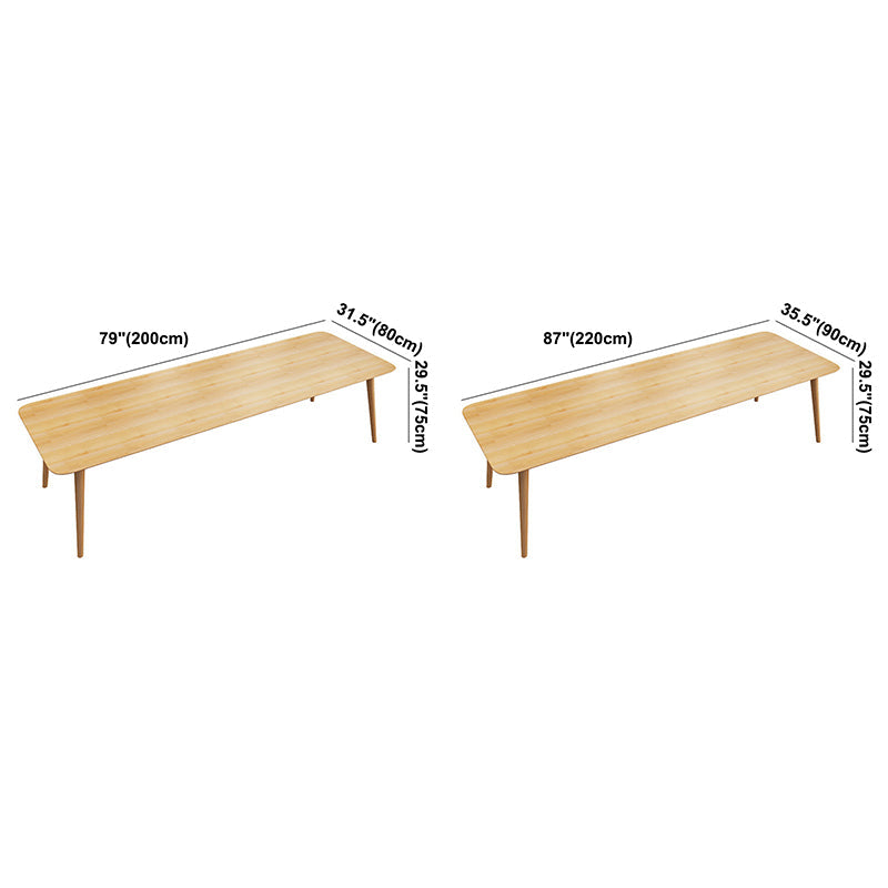 Rectangle Shape Modern Dining Table Wood Color Fixed Table with Solid Wood Clearhalo ' dining_table' 'Dining Tables & Seating' 'Dining Tables' 'furn' 'furn_dining_table' 'Furniture' 'furniture_dining_table' 'Kitchen & Dining Furniture' 'kitchen&dining_furn' 'kitchen' 'kitchen_dining_table' 3739452